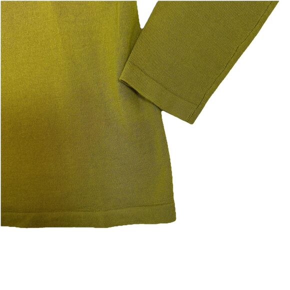 J.Jill Washable Merino Wool Sweater XS Petite Lime Green Classic Knitwear Luxe - Picture 2 of 11